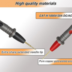 Multimeter Leads Kit, 49″ Premium Silicone Multimeter Test Lead Set, CAT III 100