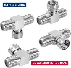 4PCS Coaxial Cable Splitter RG6 F Type Male to Dual Female Adapter for TV