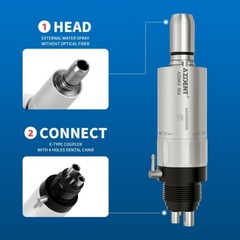 AZDENT Dental Handpiece Slow Low Speed Contra Angle Straight Air Motor 2/4Hole