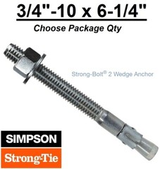 3/4″-10 x 6-1/4″ Simpson Strong Bolt 2 II Concrete Wedge Anchor STB2-75614