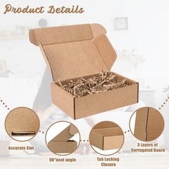 100 Pcs 6 X 4 X 1.6 Inches Shipping Boxes Corrugated Cardboard Brown