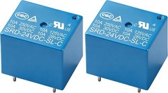 2Pcs PCB Power Relay SRD 24VDC SL C DC 24V Coil 10A 250VAC SPDT 5 Pin Household