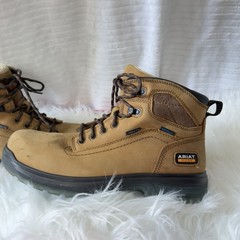 Ariat Work Composite Toe Waterproof Work Boots Tan/Brown Lace-Up Men’s 10.5W