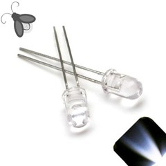 10 x LED 5mm Cool Clear White Breathing Fading Super Bright Pulse Firefly Light