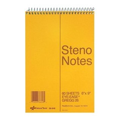 Brown Steno Notebook 6×9 Inches 60 Sheets Green Eye Ease Paper Top Bound
