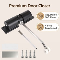 Automatic Door Closer Zinc Alloy Safety Spring Door Closer Adjustable 30 kg