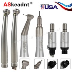 Dental LED High/Low Speed Handpiece Straight Contra Angle Motor 4/2Holes USA