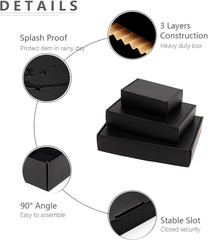 9X6.5X2 Inches Black Shipping Boxes 25 Pack – Corrugated Cardboard Mailing Box f