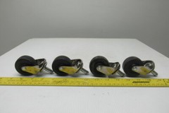 2″ x 7/8″ Soft Rubber Caster Swivel Stem Mount Lot Of 4