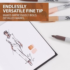 12 Count Sharpie Fine Point Permanent Markers Portrait Colors Skin Tone Assorted