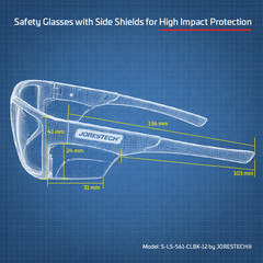 Bifocal Reading Readers Safety Glasses CLEAR Lens 1.5, 2.0, 2.5 Jorestech