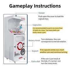 POZCMJM Capsule Vending Machine Kids Toys Mini 25 Cents White