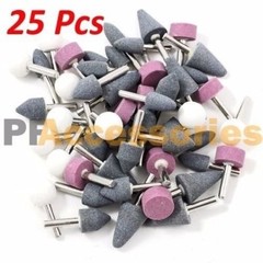 25 Pcs 1/4″ inch Assorted Mounted Stone Point Abrasive Grinding Wheel Bit Set