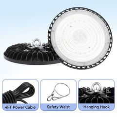 2 Pcs UFO Led High Bay Light 200W Industrial Commercial Warehouse Garage Light