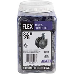Halex, 3/8 in. Flexible Metal Conduit (FMC) AC Conduit Connector , 05803B, 100
