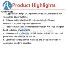 DC 12V24V to DC 30V 3.5A Power Cord Converter Boost Conversion Module Waterproof