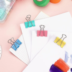 24 Pack Large Binder Clips 1.6 Inches Assorted Colors | Paper Clamps