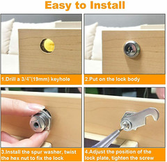 Lot Modern Cabinet RV Cam Locks Keyed Alike Secure Drawer File 3/4″ 1″ 1-1/8″