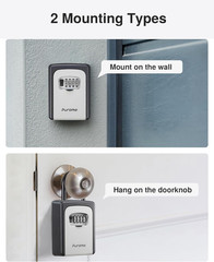 Lock Box, Large Key Lock Box Resettable Combination Code Lockbox, Portable Wall