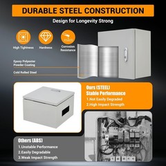 16″x16″x8″ Outdoor Waterproof Electrical Box,IP66, Lockable, Rust-Resistant