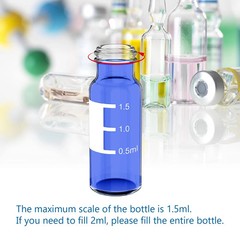 100PCS 2ml HPLC Autosampler Clear/Amber Vials 9-425 Screw Cap Vial Inserts 250uL