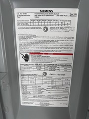 Siemens HF361 Fusible Heavy Duty Safety Switch, 30A, 600V, 250VDC, Type 1, 20HP