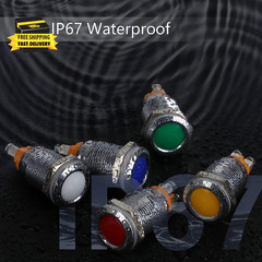 Indicator Light 12Mm 1/2″ Waterproof IP67 Metal Signal Lamp 12V AC/DC LED Pilot