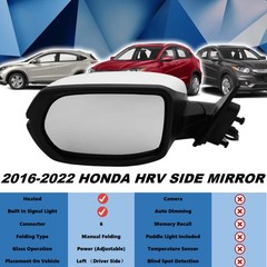 Left Driver Side Mirror Fits 2016-2022 HR-V EX EX-L Power Heated Signal White