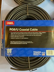Coaxial Cable RG6/U (100 Ft., 75 Ohm, Black, C5775.92.01) Qty = 5 (NEW)