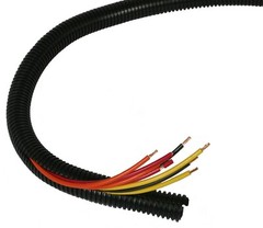 25Ft 1/2″ Marine Grade Conduit Car Home Tubing Split Wire Loom Black Sleeve tube