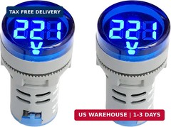 80-500V AC Digital Voltmeter 110V 220V 380V Red Green Yellow White LCD 2 Pack