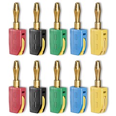 4mm Banana Plug High Current Quick Connect Gold-Plated 10PCS Banana Connector