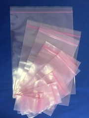 Elkay Plastics Pink Anti-Static Seal Top ZipLock Reclosable Poly Bags 4Mil 4 Mil