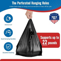 High-Efficiency 1000 Count Black Plastic Bags 11.5″ x 6.5″ x 21″ for Retail Use