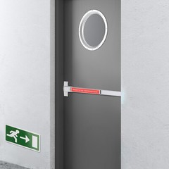 Door Push Bar Panic Exit Device with Lock Commercial Emergency Hardware Silver
