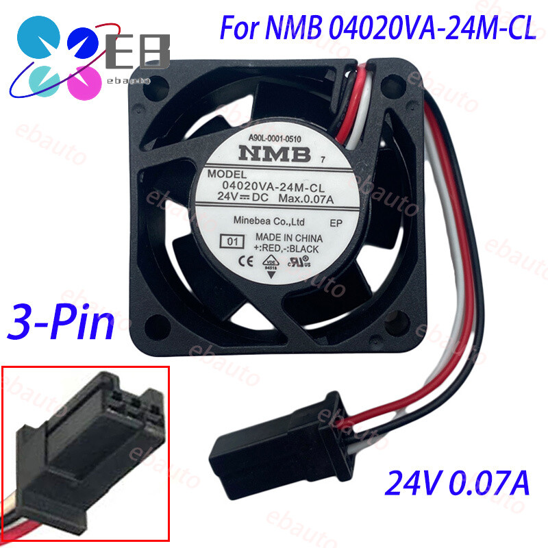 24V 0.07A 1.68W 40x40x20mm Fanuc Inverter Cooling Fan For NMB 04020VA-24M-CL