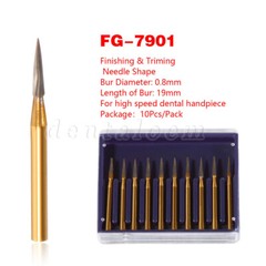 10 Pcs Dental Tungsten Carbide Trimming & Finishing Burs Drill Smooth FG 7901