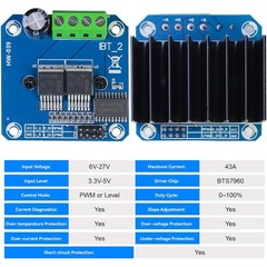 2PCS Semiconductor BTS7960B Motor Driver 43A H-Bridge Drive PWM For Arduino NEW