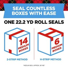 Heavy Duty Shipping Packing Tape 1.88″ x 22.2 Yd, 6 Rolls with Dispensers