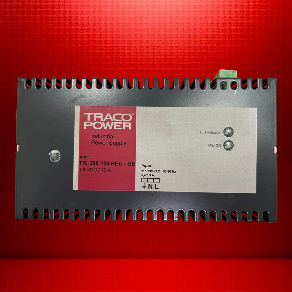 TRACO POWER TIS 300-124 RED-GE Power supply INPUT 115/230 VAC OUTPUT 24VDC/12A