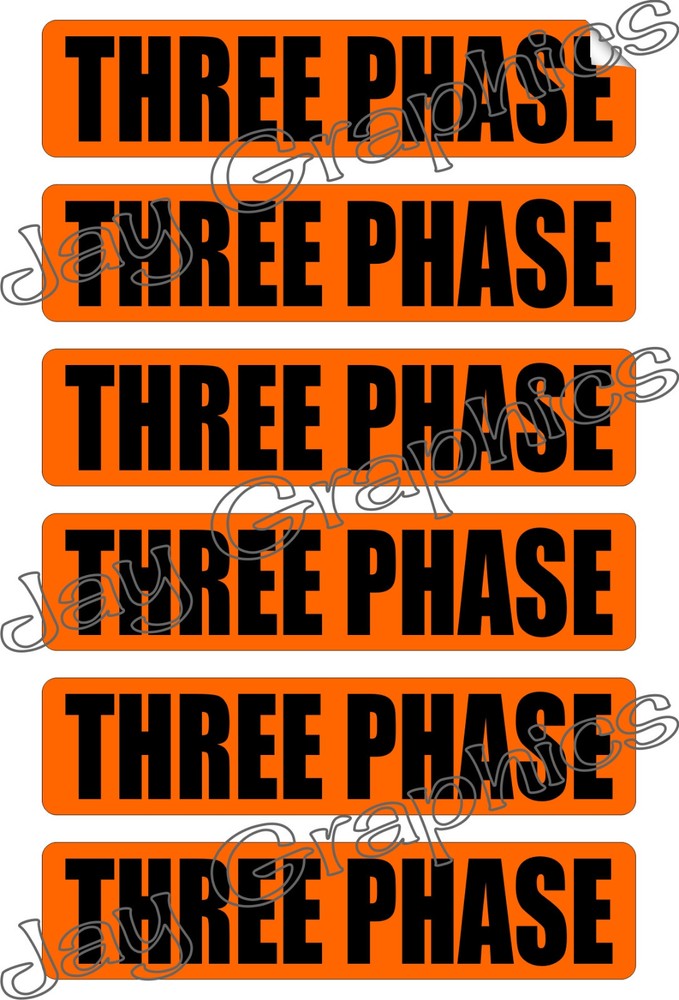 Three Phase Volt | Conduit Markers | Stickers | Decals Labels Electrical Voltage