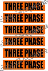 Three Phase Volt | Conduit Markers | Stickers | Decals Labels Electrical Voltage