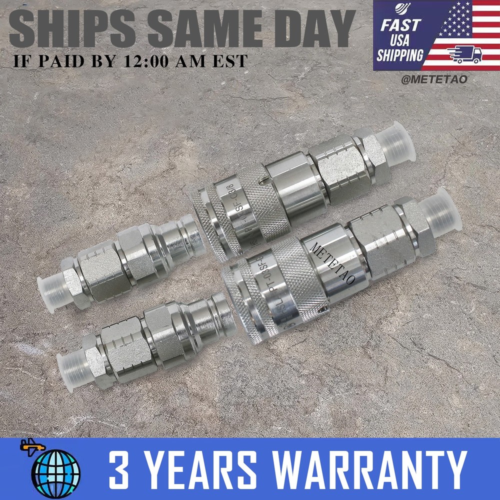 3/8 – DIN 8L -Quick Connect Adapters Fitting Set For Mini Excavator Chinese USA