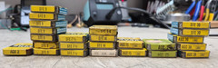 Lot of 24 Vintage BUSS Box tins with Fuses assorted sizes as shown