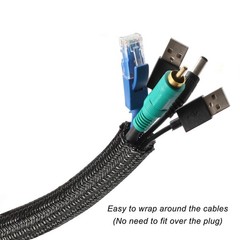 CrocSee 25ft – 1/2 inch Braided Cable Management Sleeve Cord 1/2″-25ft, Black