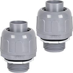 1-1/4 Liquid Tight Straight PVC Conduit Connector 2 Pack, Flexible Nonmetallic,