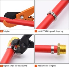 50 Pieces Xfitting 1/2″ Stainless Steel Pex Cinch Clamps
