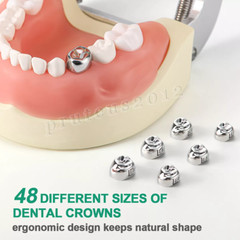 48 Sizes Dental Kids Crown Primary Molar Pediatric Crowns stainless steel Kit