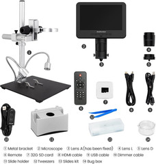 Andonstar 7″ LCD(HDMI)-AD246S-M, Digital Microscope-7″ (HDMI) 3 Lens AD246S-M