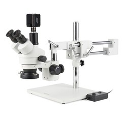 AmScope 7X-45X Trinocular Stereo 2-Arm Boom Microscope 8MP HDMI/WiFi/LAN Camera